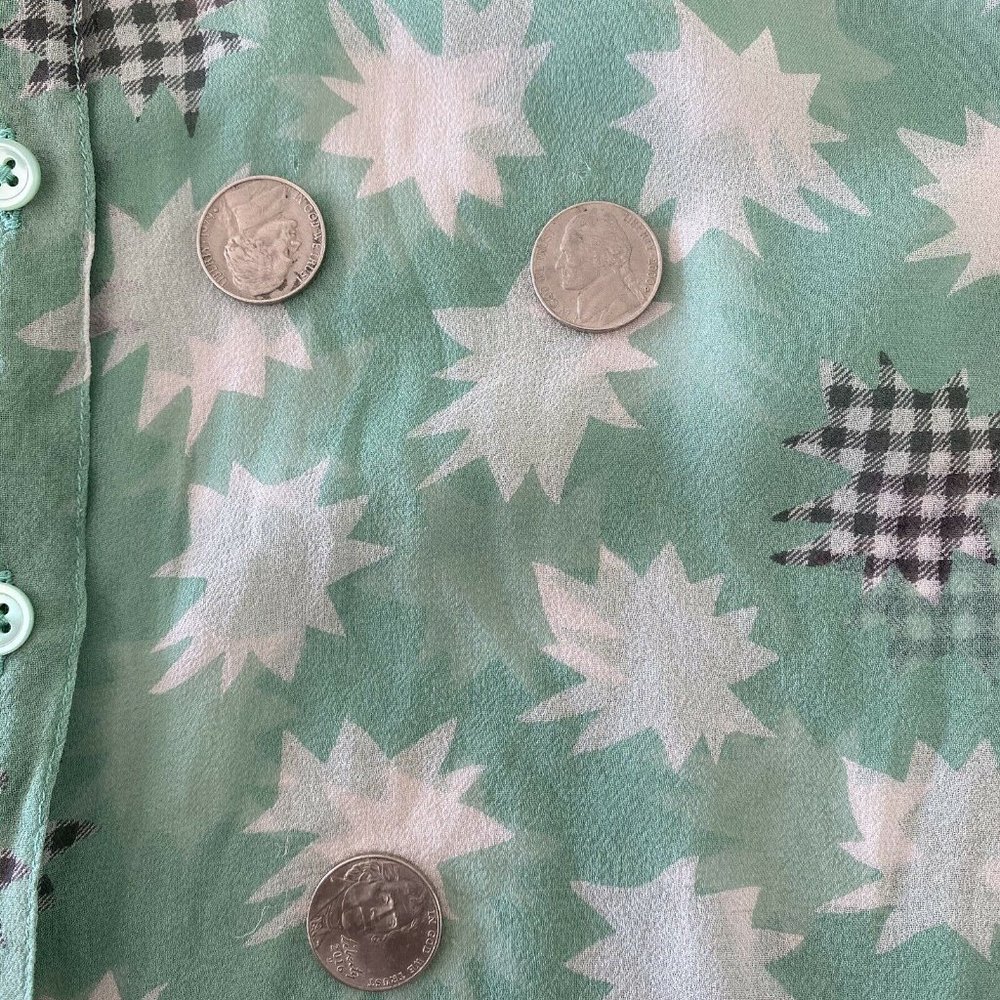 Equipment Femme Sheer Silk Print Collar Top Blouse - Picture 10 of 12